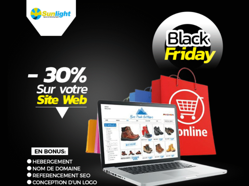 đ BLACK FRIDAY â 30% de rĂ©duction sur votre site web avec SUNLIGHT AGENCE đ»